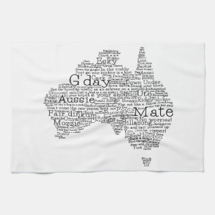 Paño De Cocina Mapa de jerga australiana