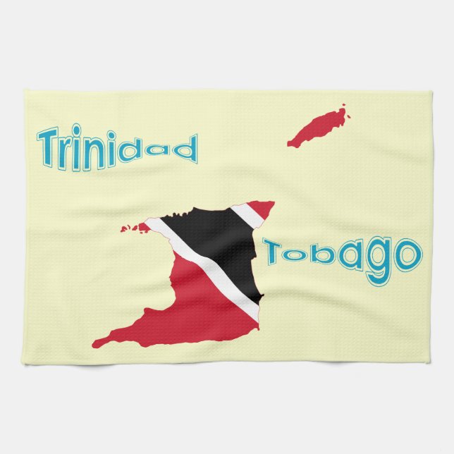 Paño De Cocina Mapa de la bandera de Trinidad and Tobago (Horizontal)