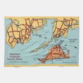 Paño De Cocina Mapa de la costa de Martha's Vineyard