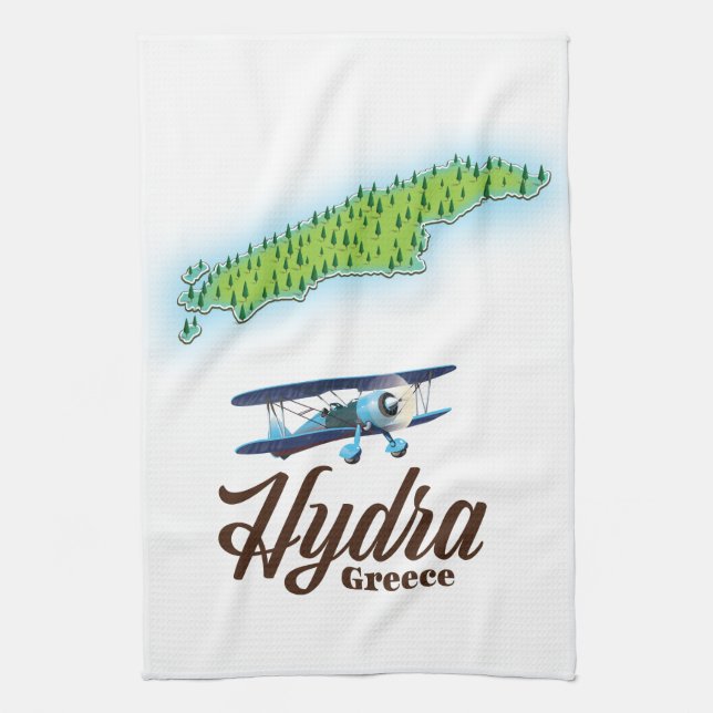 Paño De Cocina Mapa de la isla de Skyros Grecia (Vertical)