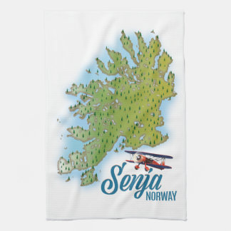 Paño De Cocina mapa de la isla Senja Noruega
