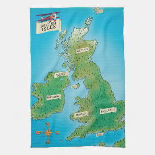Paño De Cocina Mapa de las Islas Británicas