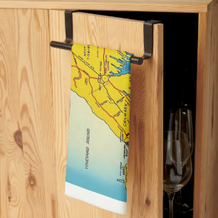 Paño De Cocina Mapa de Martha's Vineyard 