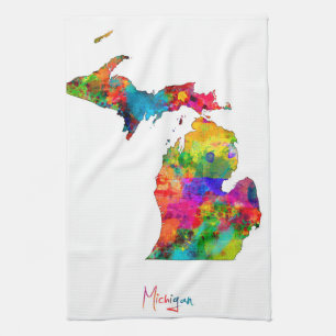 Paño De Cocina Mapa de Michigan