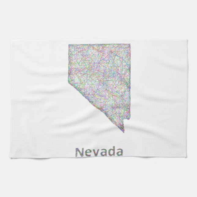 Paño De Cocina Mapa de Nevada (Horizontal)