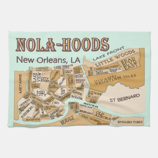 Paño De Cocina Mapa de Nola-Hoods (Horizontal)