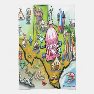 Paño De Cocina Mapa de Personalizados de Austin Texas