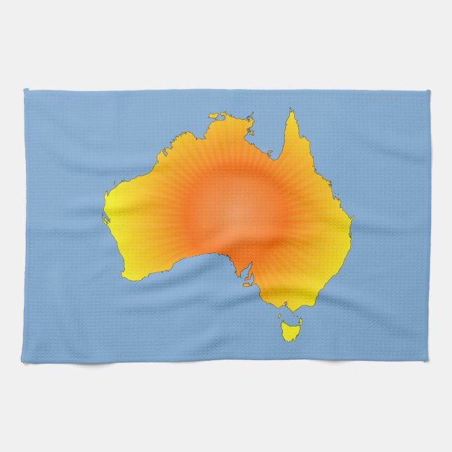 Paño De Cocina Mapa de Sunny Australia (Horizontal)