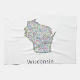 Paño De Cocina Mapa de Wisconsin