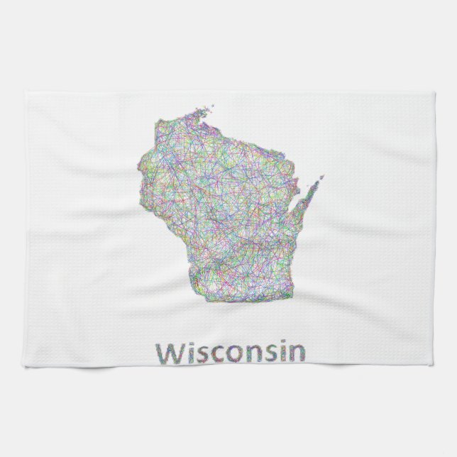 Paño De Cocina Mapa de Wisconsin (Horizontal)