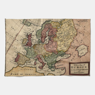Paño De Cocina Mapa del anticuario 1721 de Europa del Moll de