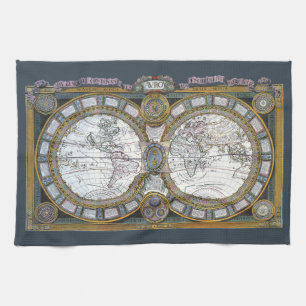 Paño De Cocina Mapa del Antiguo Mundo de Claude Auguste Berey