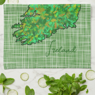 Paño De Cocina Mapa del Día de San Patricio de Irlanda