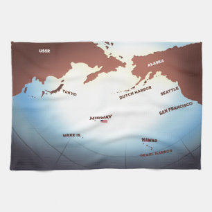 Paño De Cocina Mapa del estilo vintage de la Isla de Mediodía