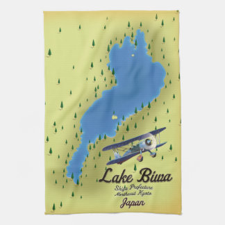 Paño De Cocina Mapa del lago Biwa Japón