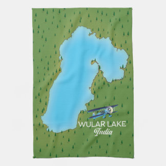 Paño De Cocina Mapa del lago Wular India