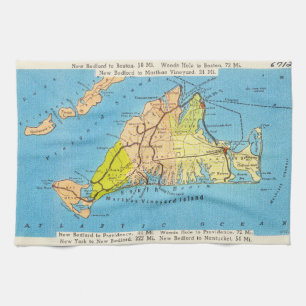 Paño De Cocina Mapa del Martha's Vineyard del Martha's Vineyard