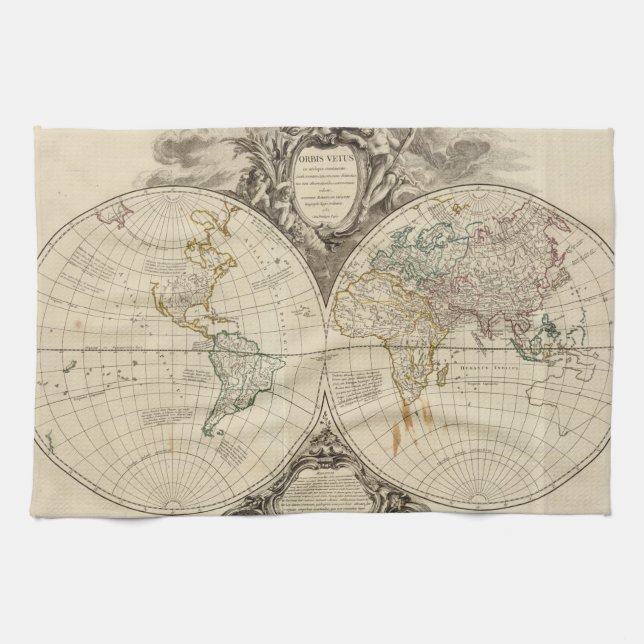 Paño De Cocina Mapa del mundo 8 (Horizontal)