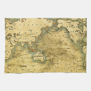 Paño De Cocina Mapa del mundo antiguo