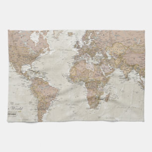 Paño De Cocina Mapa del mundo antiguo