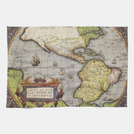 Paño De Cocina Mapa del Mundo Antiguo de las Américas por Abraham