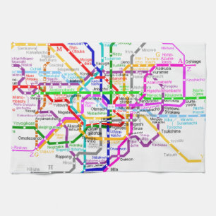 Paño De Cocina Mapa del subterráneo de Tokio Japón