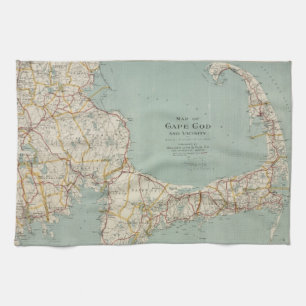 Paño De Cocina Mapa del vintage de Cape Cod (1917)