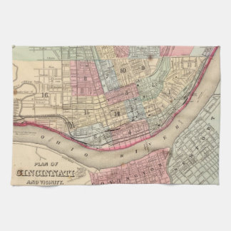 Paño De Cocina Mapa del vintage de Cincinnati (1780)