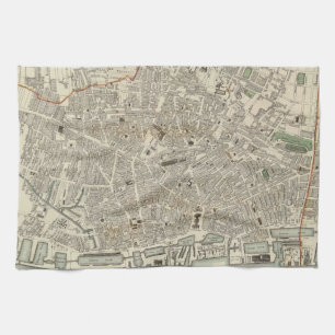 Paño De Cocina Mapa del vintage de Liverpool Inglaterra (1836)