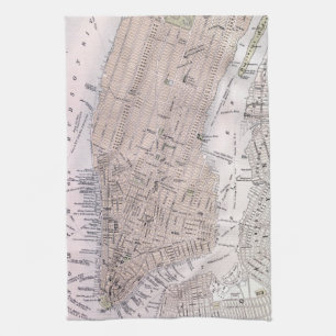 Paño De Cocina Mapa del vintage de New York City (1884)