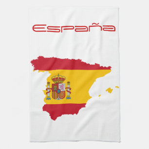 Paño De Cocina Mapa español de la bandera