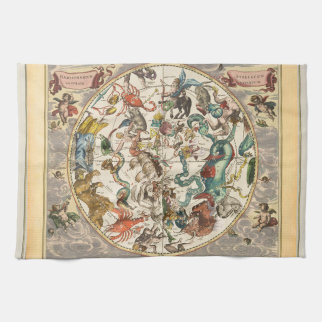 Paño De Cocina Mapa estelar de estrella celestial del cielo de co (Horizontal)