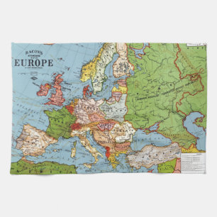 Paño De Cocina Mapa general del siglo XX de la Vieja Europa