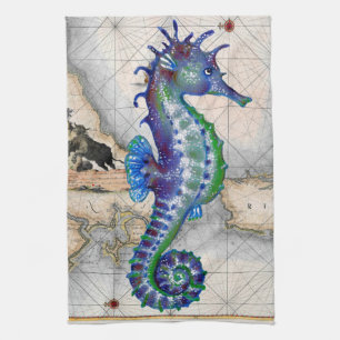 Paño De Cocina Mapa Gibraltar del Seahorse