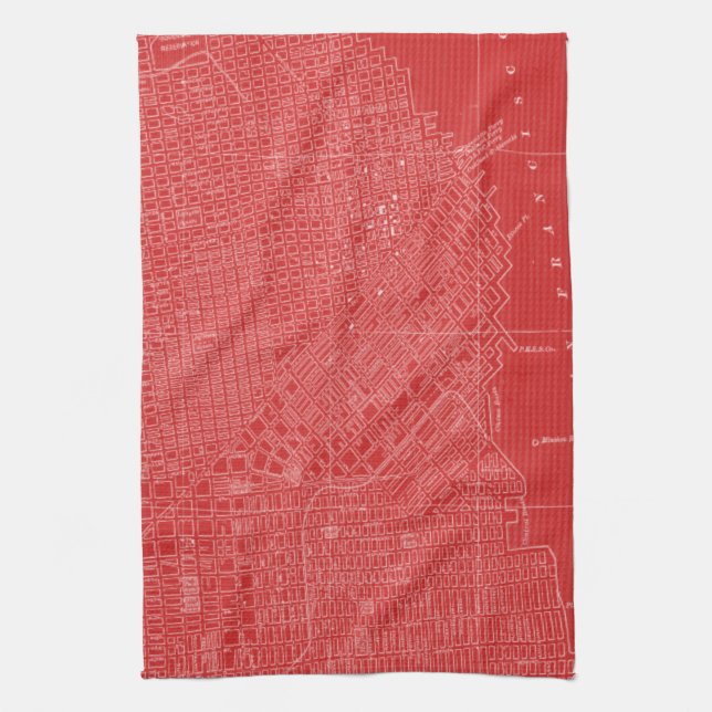 Paño De Cocina Mapa gráfico de San Francisco (Vertical)