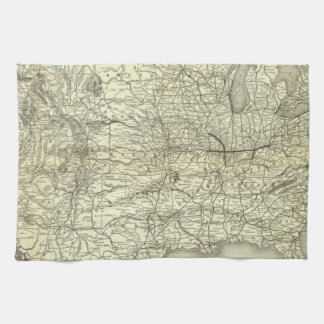 Paño De Cocina Mapa Ohio y ferrocarril de Mississippi