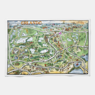 Paño De Cocina Mapa Personalizado de Orlando Florida