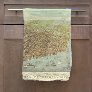 Paño De Cocina Mapa restaurado de la ciudad de San Francisco, 187