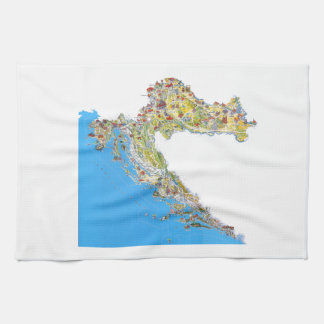 Paño De Cocina Mapa turístico de Croacia, mapa del turistička del