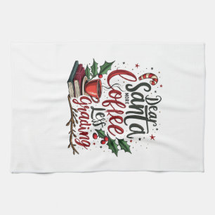 Paño De Cocina Mapache con sombrero de Santa y Navidad