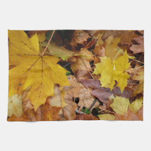 Paño De Cocina Maple caído deja naturaleza otoño amarilla