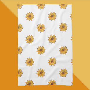 Paño De Cocina Marcador del patrón amarillo de las flores