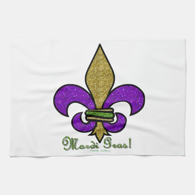 Paño De Cocina Mardi Gras Fleur De Lis (Horizontal)