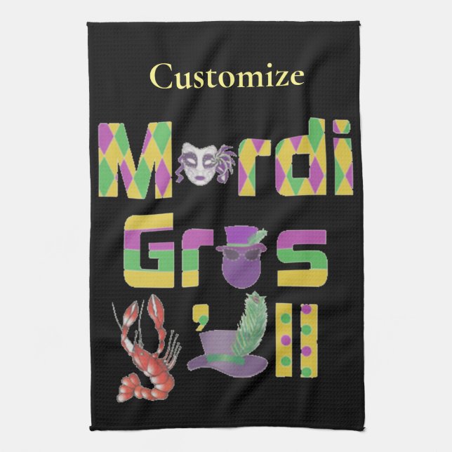 Paño De Cocina Mardi Gras Y'all Thunder_Cove (Vertical)