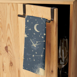 Paño De Cocina Marfil Antiguo Mapa Celeste de la Luna Estrellas N