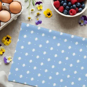 Paño De Cocina Margarita blanca Patrón floral simple de primavera
