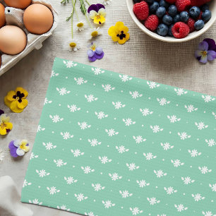 Paño De Cocina Margarita Blanca Simple Patrón Floral de Primavera