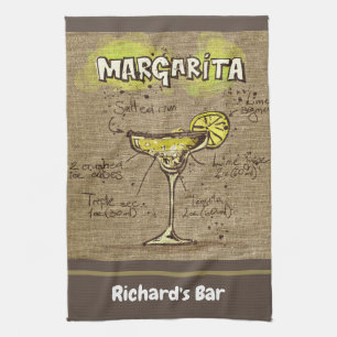 Paño De Cocina Margarita Personalizado Bar Burlap Personalizado