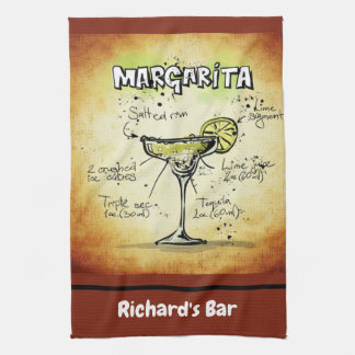 Paño De Cocina Margarita Personalizado Bar Gold Personalizado