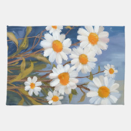 Paño De Cocina Margaritas Acuarela Flores Pintadas
